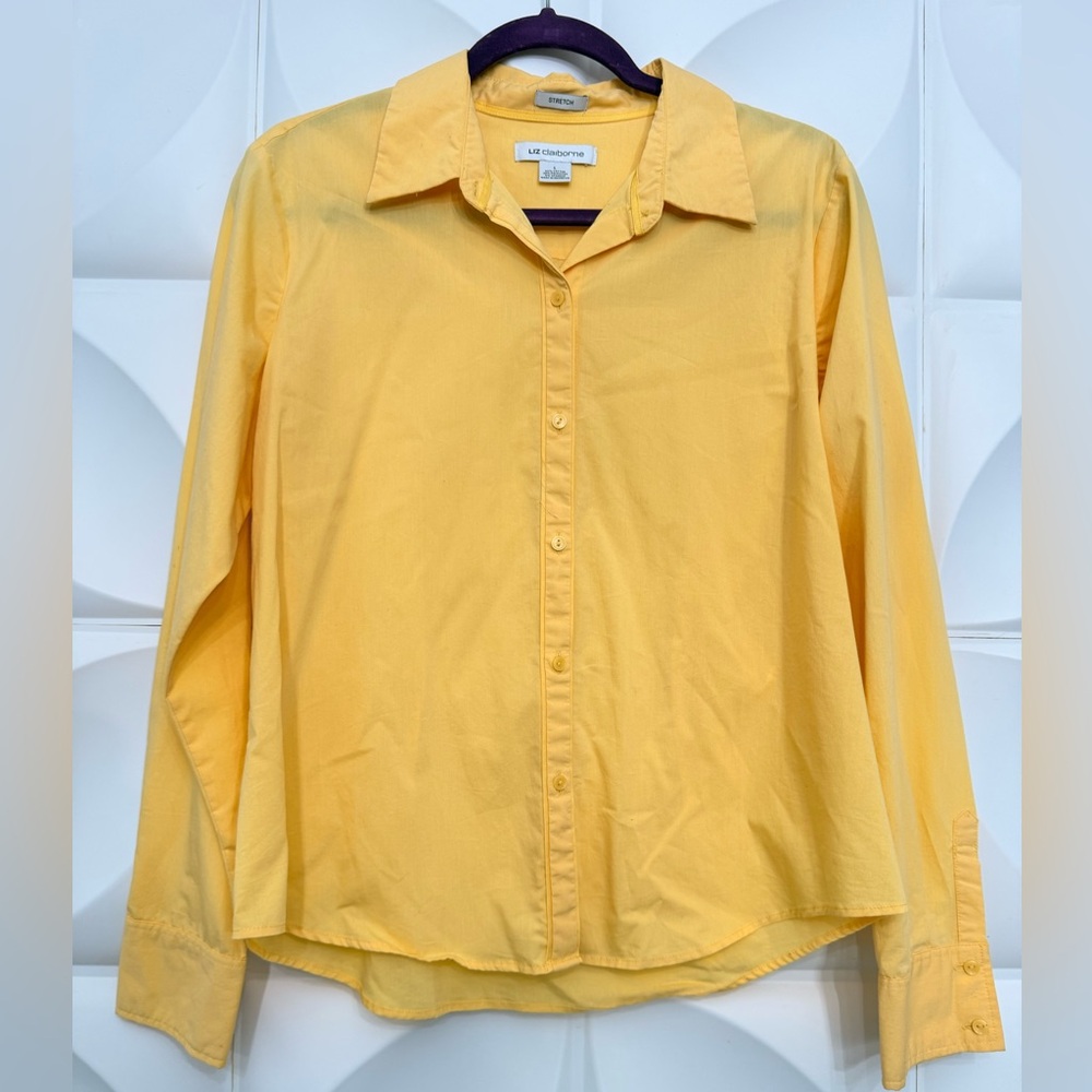 Liz Claiborne Casual Yellow Button Down Shirt